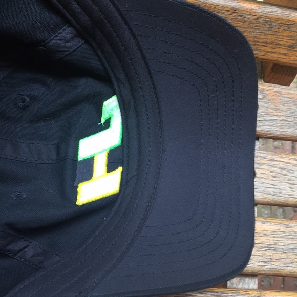 JH full 6 panel black baseball style hat adjustable back strap cap - Picture 6 of 9